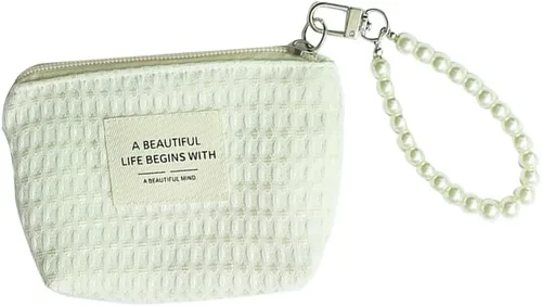 Mini bolsa de maquillaje, bolsa de cosméticos bolsa de lápiz labial bolsa de viaje portátil con cremallera maquillaje bolsa monedero para mujer