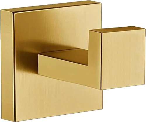 Ganchos para toallas para baños, gancho de toalla de oro cepillado para cocina y baño, gancho de acero inoxidable SUS304, ganchos resistentes para