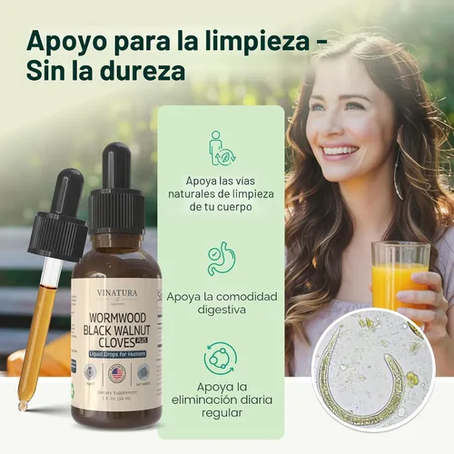 Miniatura 3 de VINATURA Líquido de clavo de nogal negro de ajenjo, limpieza, desintoxicación para humanos con hoja de papaya y semillas de calabaza, suplemento