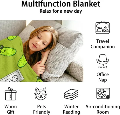 Miniatura 6 de Manta personalizada de pepinillo para adolescentes - Tamaño de manta de 50x60 pulgadas - Mantas suaves y esponjosas y acogedoras de regalo - Manta
