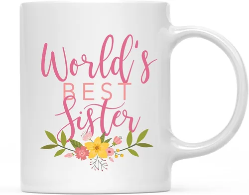 Miniatura 55 de Andaz Press Taza de café de 11 oz, regalo de broma de la mejor abbuela del mundo, diseño floral, paquete de 1