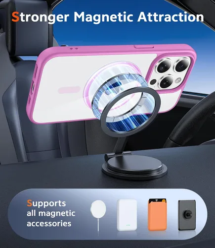 Miniatura 755 de FNTCASE Funda para iPhone 13 Pro-Max: Fundas magnéticas transparentes compatibles con Magsafe Slim anti amarillamiento protección contra caídas