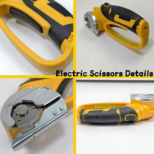 Miniatura 7 de Tijeras eléctricas inalámbricas, cortador de caja de cartón recargable con luz LED, grosor ajustable, corte para tela, cartón, cuero, alfombra