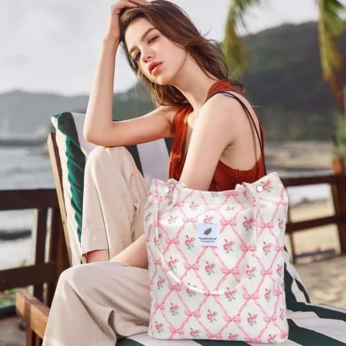 Miniatura 125 de Ayieyill - Bolsa de pana para mujer y niña, con correa de lona para colgar al hombro, bolsa con bolsillo