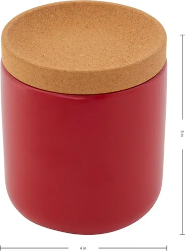 Miniatura 2 de Kamenstein Ajo transpirable de cerámica y corcho para permitir la frescura de la flor, tapa de corcho apilable que ahorra espacio, corcho natural