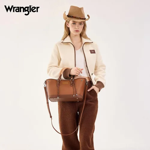 Miniatura 5 de Wrangler - Juego de 2 bolsas de mano con asa superior de cuerda trenzada y bolsa clásica