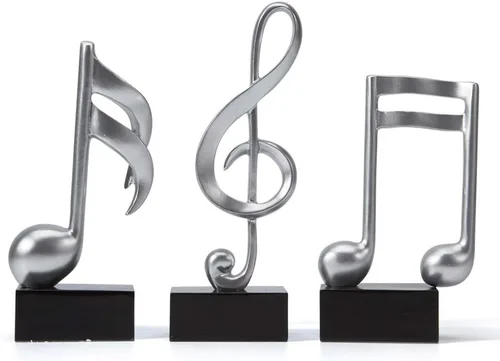 Miniatura 12 de HAUCOZE Decoración de notas musicales, decoración musical, regalos, centro de mesa, escultura, piano, estatua, blanco, 7.5 pulgadas