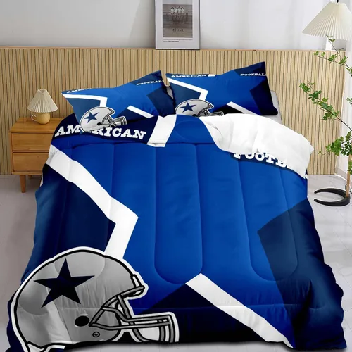 Miniatura 14 de LUVIVIHOME Juego de edredón de fútbol de 2 piezas, juego de edredón individual para niños, ropa de cama gris y azul marino, decoración de dormitorio
