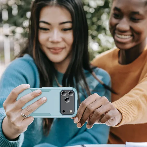 Miniatura 6 de Funda protectora para iPhone 17 Pro Max, tres capas, resistente, a prueba de golpes, a prueba de caídas, con armadura de goma de cuerpo completo