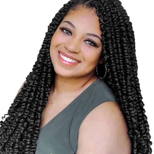 Miniatura 36 de BOHOBABE Cabello de Ganchillo Pre-retorcido Passion Twist de 14 Pulgadas Cabello Corto Ombré Gris Pre-enrollado de Ganchillo Passion Twist para Gris