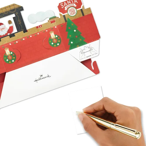 Miniatura 5 de Hallmark Paper Wonder - Tarjeta de felicitación desplegable de Navidad con sonido y movimiento (tren de Navidad, reproduce "Deck the Halls")