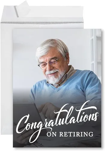Miniatura 8 de Andaz Press Tarjeta de jubilación personalizada de 8.5 x 11 pulgadas con sobre, tarjeta de felicitación con foto personalizada, tarjeta