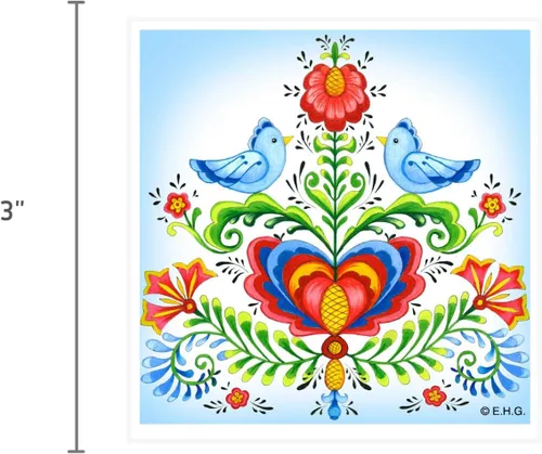 Miniatura 2 de Obra de arte escandinavo de romero de cerámica con imán de corazón de 3 pulgadas ScandinavianGiftOutlet