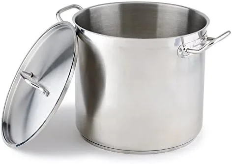 Miniatura 2 de Royal Industries Olla clásica con tapa, 16 cuartos de galón, 11" x 9.8" HT, acero inoxidable, grado comercial - Certificado NSF