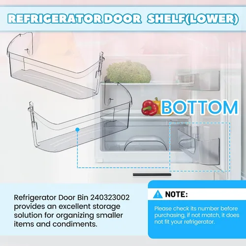 Miniatura 2 de Kojem 240323002 - Estante de repuesto para puerta de refrigerador lateral (inferior) compatible con frigidaire refrigerador 240363704 240363705