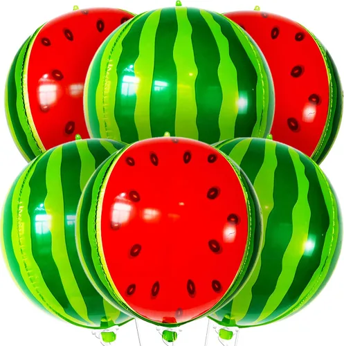 Miniatura 10 de KatchOn, Globos grandes de sandía – 22 pulgadas, paquete de 6 Globos de verano para decoraciones de cumpleaños de sandía Decoración de fiesta