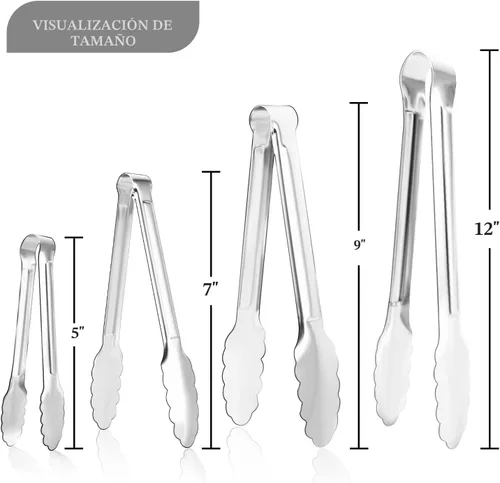 Miniatura 3 de Paquete de 12 pinzas pequeñas para servir, XEVOM pinzas de acero inoxidable para azúcar, mini pinzas para aperitivos, pinzas de cocina de metal