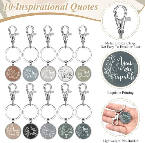 Miniatura 4 de Sieral - 20 piezas de regalo de agradecimiento a granel para mujeres, bolsa de maquillaje de lona inspiradora, bolsa de cosméticos, bolsa