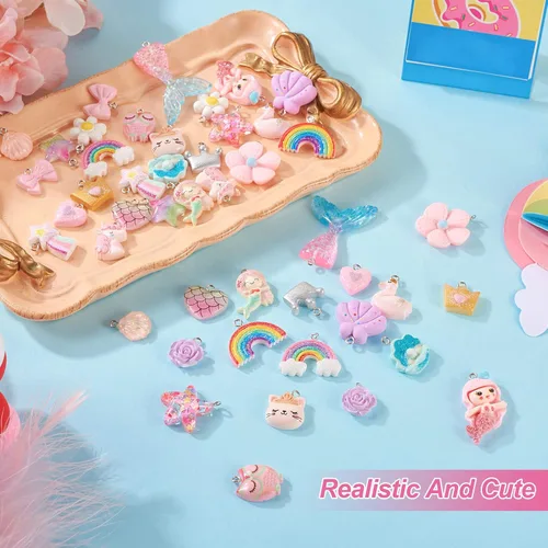 Miniatura 6 de Craftdady Colgantes de Resina de Alas de Mariposa y Alas de Hada - Lindos Colgantes Colgantes de Animales y Dijes de Hongos - Dijes Degradados
