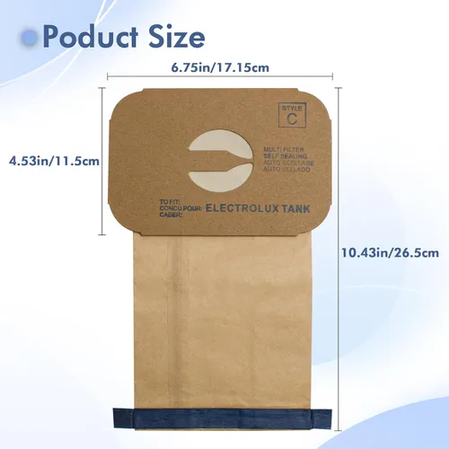 Miniatura 2 de Paquete de 24 bolsas de barrendero de vacío tipo C para aspiradoras Electrolux tipo C