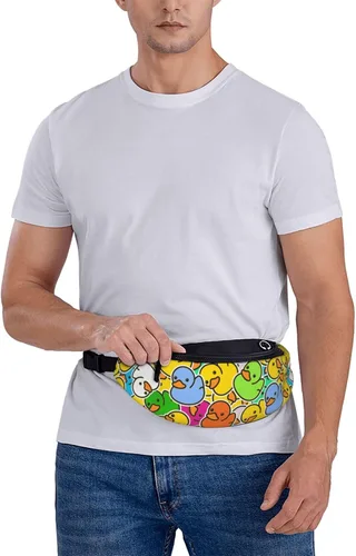 Miniatura 5 de Riñonera cruzada con la bandera de Estados Unidos, para hombres y mujeres, para viajes, caminar, correr, senderismo, pesca., Pato Multicolor 1