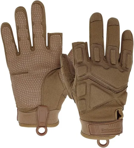 Miniatura 19 de Seibertron Guantes S.O.L.A.G para deportes al aire libre resistentes al agua con dedo completo y pantalla táctil, para adultos y jóvenes Negro-1/2