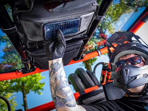 Miniatura 3 de SuperATV UTV - Bolsa de almacenamiento superior resistente al agua compatible con CanAm Maverick X3 (ver ajuste) - 2 compartimentos Ventana