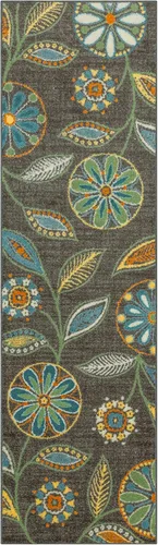 Miniatura 62 de Maples Rugs Reggie - Alfombra de pasillo floral, fabricada en Estados Unidos, lavable, antideslizante, alfombra de interior para cocina, pasillo