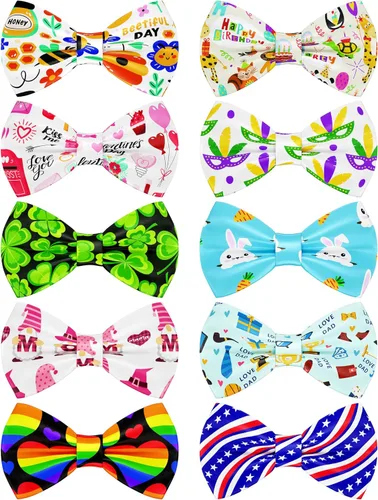 Miniatura 16 de PET SHOW Paquete de 10 corbatines de cumpleaños para perros pequeños, accesorios de collar deslizante para cachorros, gatos, mascotas, corbatines