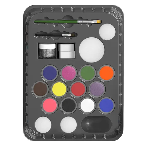 Miniatura 2 de Snazaroo Face Paint Kit Ultimate Party Pack,12-Color Palette with Brush, Sponge, Bio-Glitter and Guide - Non-Toxic, Water-Based, Easy Application