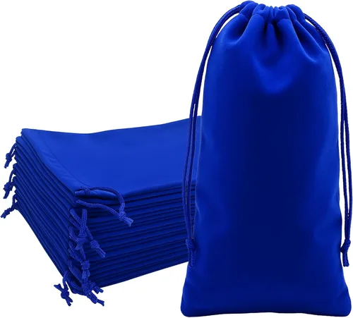 Miniatura 18 de Mandala Crafts Bolsas de terciopelo negro con cordón de 14 x 14 pulgadas, 10 bolsas grandes de terciopelo con cordón a granel para regalos de fiesta