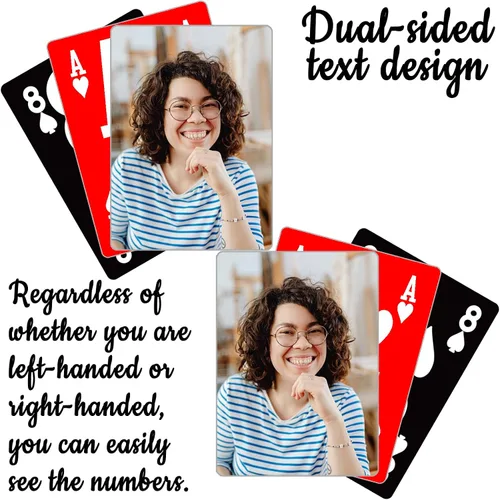 Miniatura 3 de Naipes personalizados de la élite de baja visión, naipes de impresión grande personalizados, fondo rojo y negro hace que sea fácil leer cartas