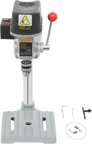 Miniatura 5 de Mini prensa de taladro de 340 W, mini prensa de taladro de banco de 3 velocidades, soporte de prensa de taladro portátil, 0-16000 rpm de 3