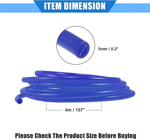 Miniatura 6 de Manguera de ventilación de combustible, 0.2 x 157 pulgadas, tubo universal de manguera de gasolina de 0.197 in x 13.1 ft, tubo universal para Azul