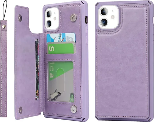 Miniatura 29 de Cavor para iPhone 11 Funda con tarjetero, para iPhone 11 Funda tipo cartera para mujeres y hombres, Funda para teléfono tipo cartera con soporte