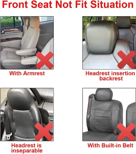 Miniatura 4 de BESULEN Fundas de asiento delantero de automóvil, paquete de 2 protectores de asiento automotriz de mariposa, accesorios para el interior del Beige