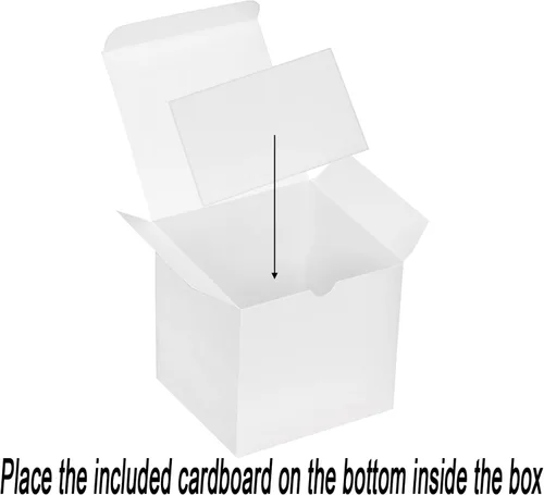 Miniatura 4 de Xxcxpark 48 cajas de regalo blancas de 4 x 4 x 4 pulgadas, caja decorativa de regalo de regalo con tapa para manualidades, cubos, cupcakes, cajas