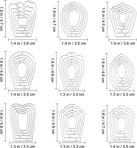 Miniatura 6 de Healifty Troqueles de corte de metal para álbum de recortes, tarjetas de papel, decoración de manualidades (nueve flores, talla S)