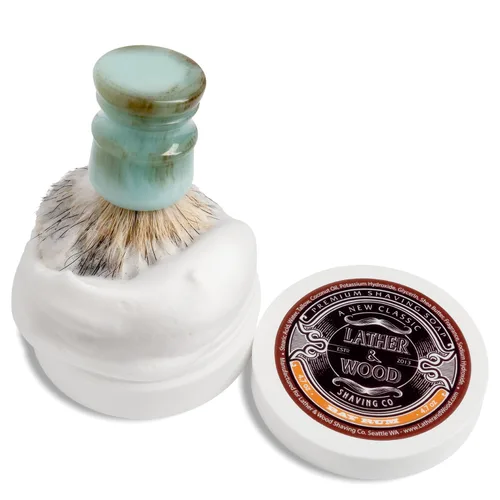 Miniatura 3 de Jabón de afeitar de espuma y madera, ron de bahía, simplemente la mejor crema de afeitar de lujo, sarga, espuma densa con aroma fantástico