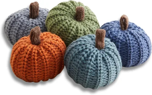 Miniatura 18 de Your Heart's Content Juego de 5 mini calabazas de punto, regalo pensativo, favorito de otoño, rellenos de cuencos de otoño, decoración de bandeja