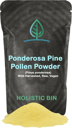 Miniatura 9 de Holistic Bin Polen de pino orgánico en polvo de grado farmacéutico, cosechado silvestre, polen de pino dorado de California Sin OMG, sin aditivos