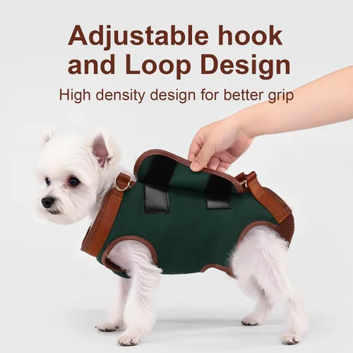 Miniatura 6 de Wakytu Arnés de elevación para perro, arnés VES ajustable para perro, correa ajustable para perro con bolsa pequeña para golosinas para cachorros