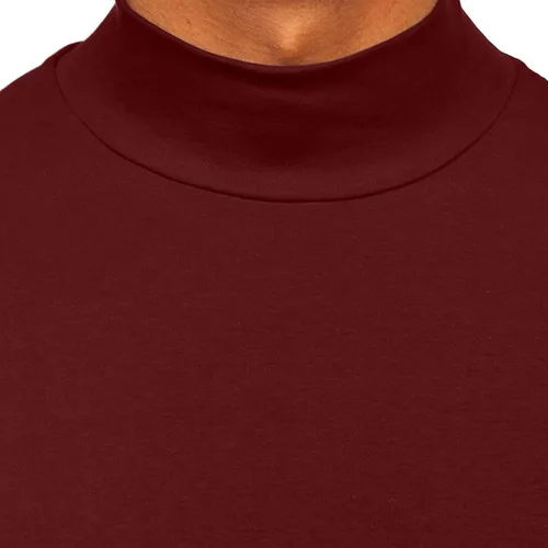 Miniatura 4 de Rela Bota Suéter de manga larga con cuello alto para hombre, diseño básico, elástico, ajustado
