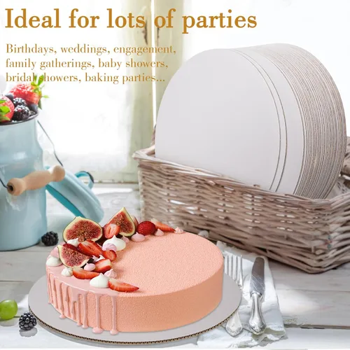 Miniatura 6 de Sudaya Juego de 25 soportes para tartas, 25 soportes para tartas de 15,2 cm redondos, soportes circulares para tartas de cartón, platos desechables