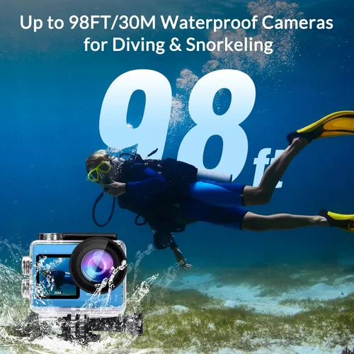 Miniatura 3 de icefox i8 Cámara de acción con 20MP, Zoom de 5X, cámara impermeable subacuática con EIS optimizado, edición de video y foto mediante la aplicación