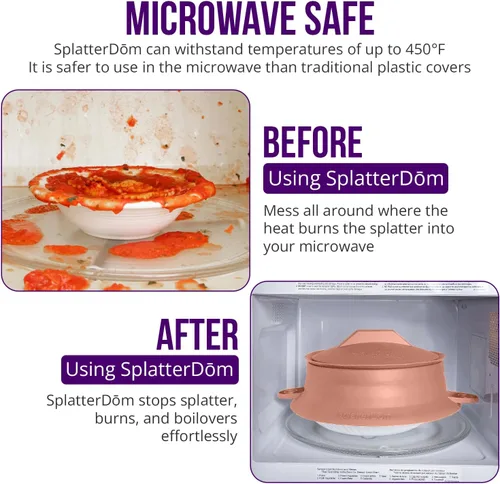Miniatura 17 de L.I.Q - Protector de salpicaduras de silicona, se adapta a macetas de 8 y 10 pulgadas (20 y 9.8 in), apto para microondas y duradero, incluye tapa
