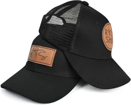 Gorra de béisbol con nombre personalizado, regalos personalizados, con parche de cuero, gorro de camionero para niños y niñas de 0 a 3 años