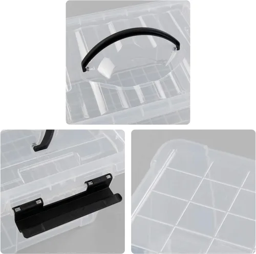 Miniatura 5 de Jekiyo Contenedor de almacenamiento de plástico de 6 cuartos de galón, contenedor de caja con cierre con tapa, juego de 2