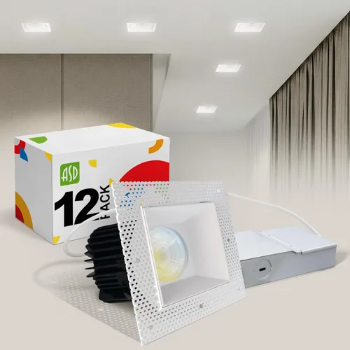 Miniatura 10 de ASD - Lámpara de techo empotrable LED sin bordes de 2 pulgadas, descendente sin lata con caja de conexiones, 5CCT seleccionable 2700K-5000K, 8W 636