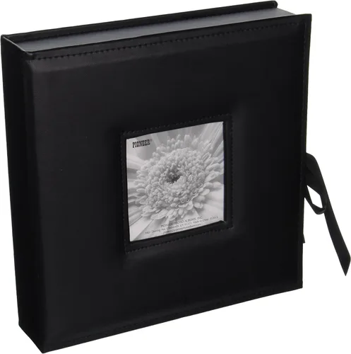 Pioneer Photo Albums Caja de fotos con marco de piel sintética cosida con 3 anillas, 120 bolsillos para impresiones de 4 x 6 pulgadas, 5 x 7